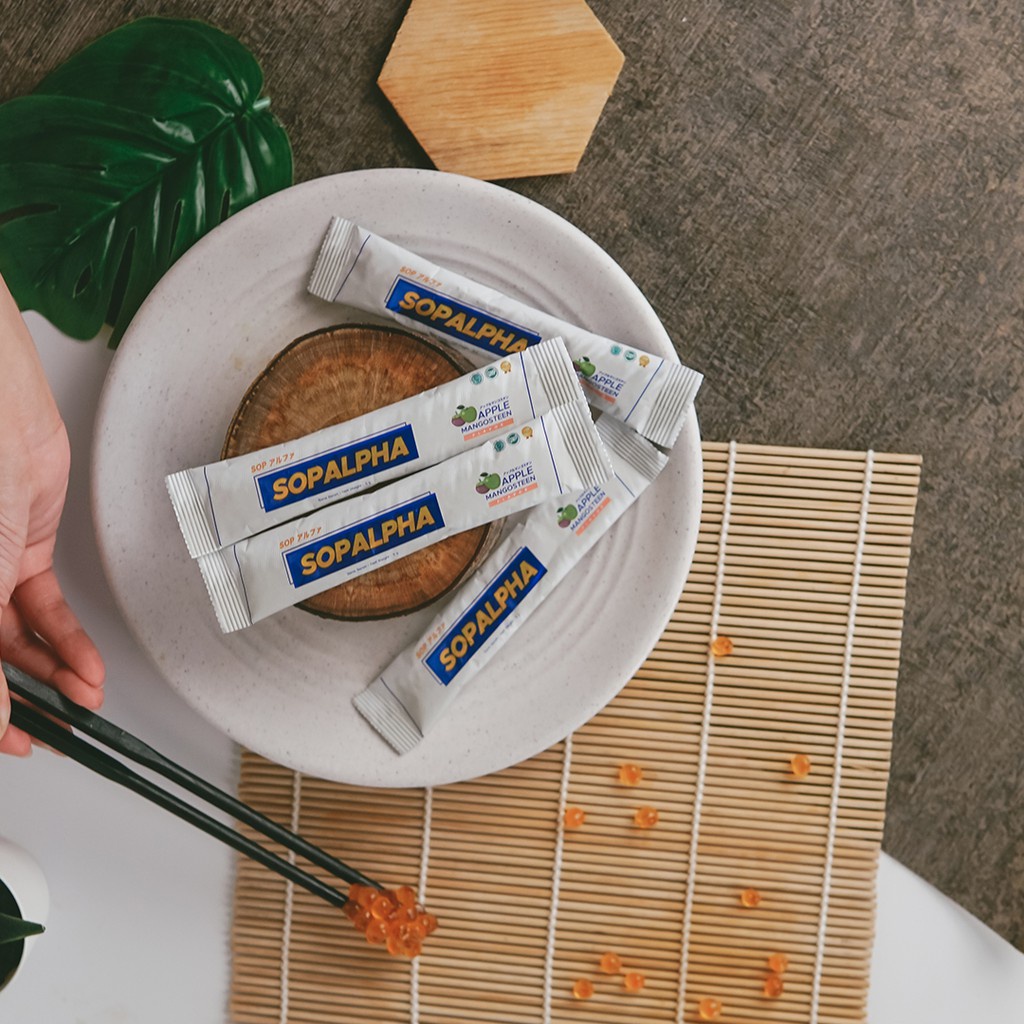 SOPALPHA Vitamin C Suplemen Kesehatan Minuman Salmon Spirulina Manggis - 7 Sachet