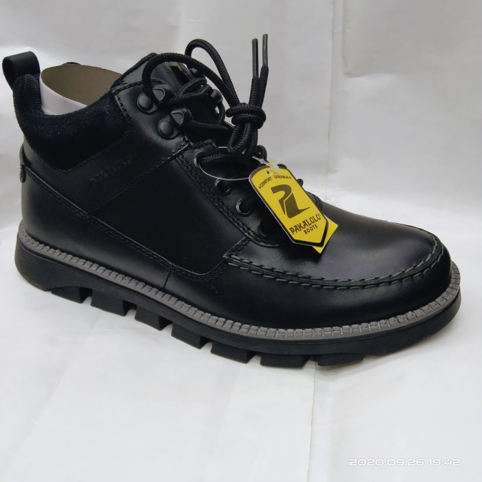 Sepatu Kulit Pakalolo Boots N08195 Coklat Sepatu Boots Pria Original - - 39, Hitam