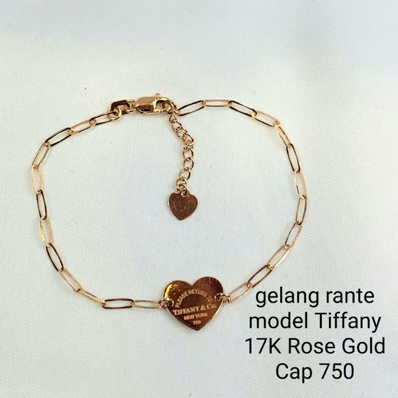 Gelang Emas Rante Model Paperlina Paperclip Tiffany Mas Asli UBS Kadar 700 Gelang Rantai Tangan