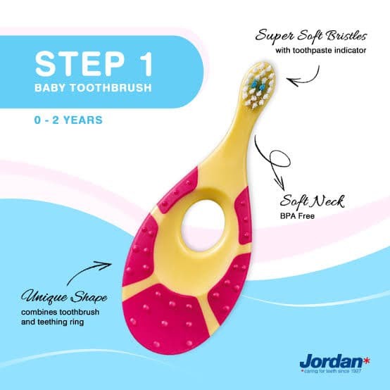 [JORDANSIKATGIGI] JORDAN Baby Kids Tooth Brush Stage 1 - SIKAT GIGI Bayi Anak Extra Soft 0-2 tahun