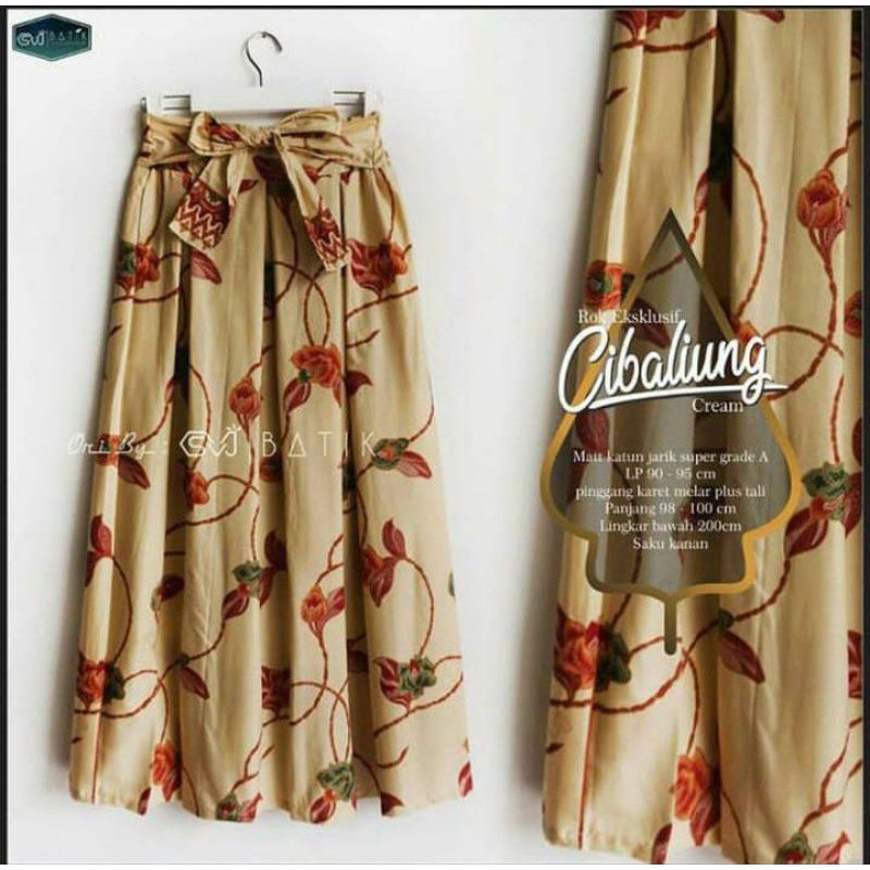 ROK BATIK PANJANG KEKINIAN PINGGANG KARET ROK PAYUNG