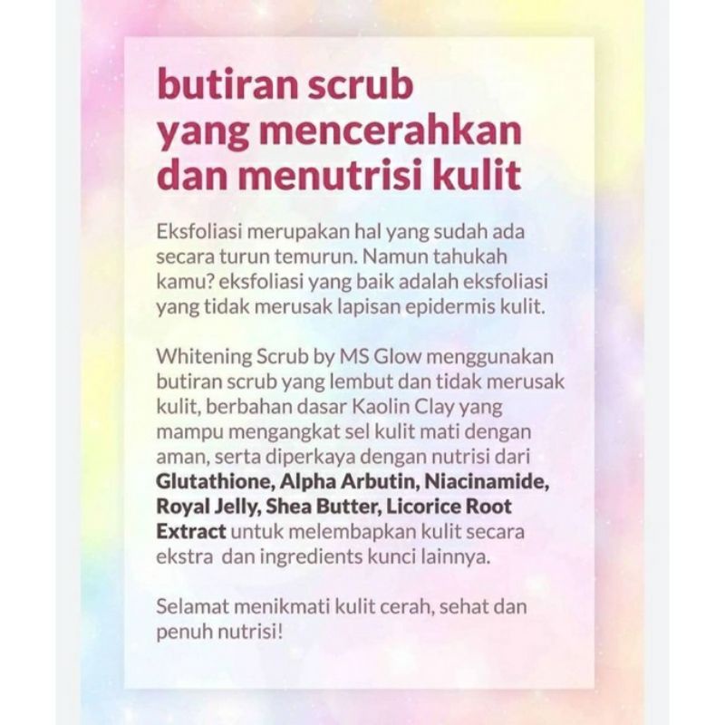 MSGLOW WHITENING SCRUB / LULUR MANDI SULTAN MSGLOW