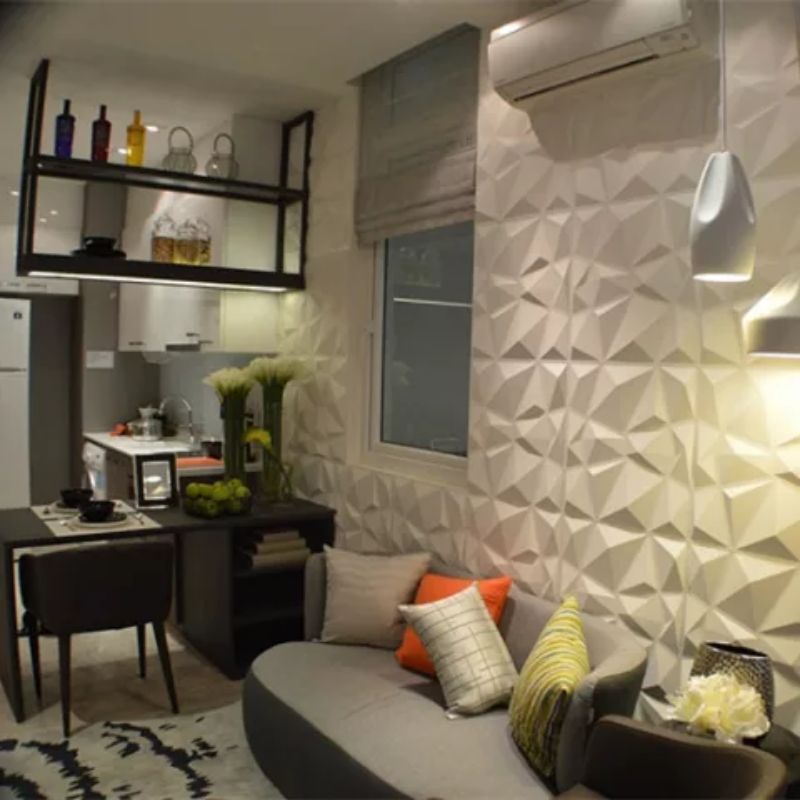 PEKANBARU Wallpaper foam  3D 6mm-7mm-BERLIAN PUTIH 6mm