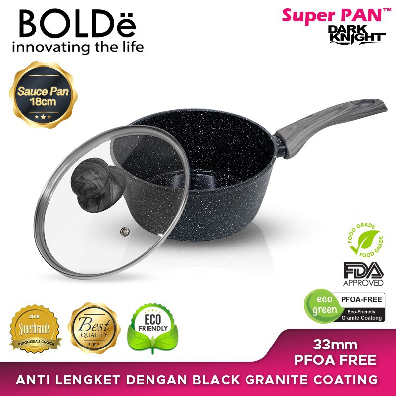 BOLDe Saucepan 18cm + Lid DARK KNIGHT / BOLDe Sauce Pan 18cm DARK KNIGHT