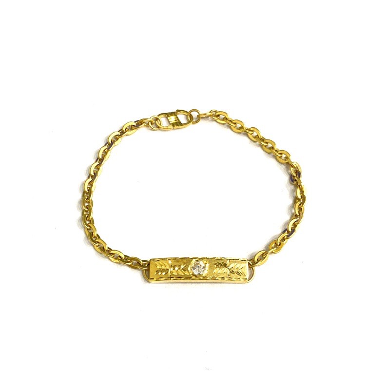 Gelang Anak Fancy Papan AD Emas Asli Kadar 700