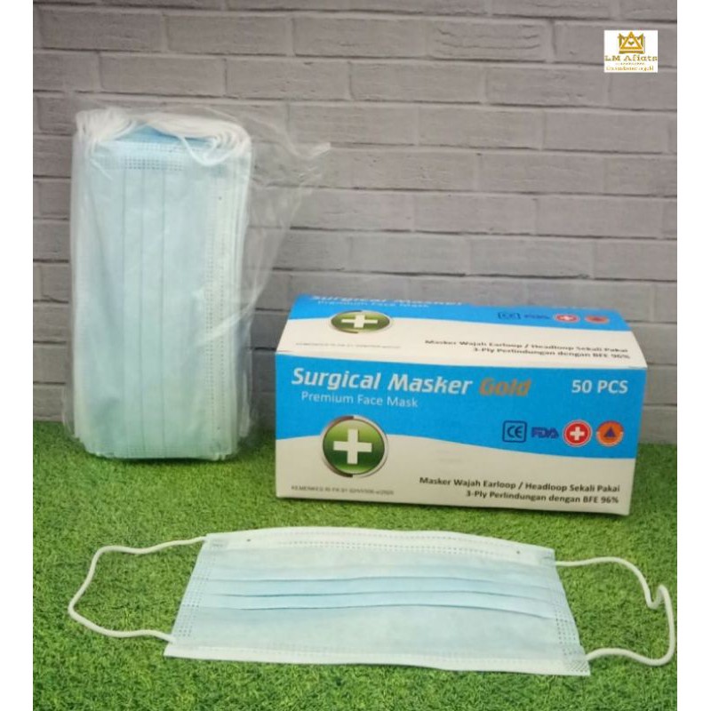 SURGICAL MASKER GOLD PREMIUM FACE MASK 3PLY