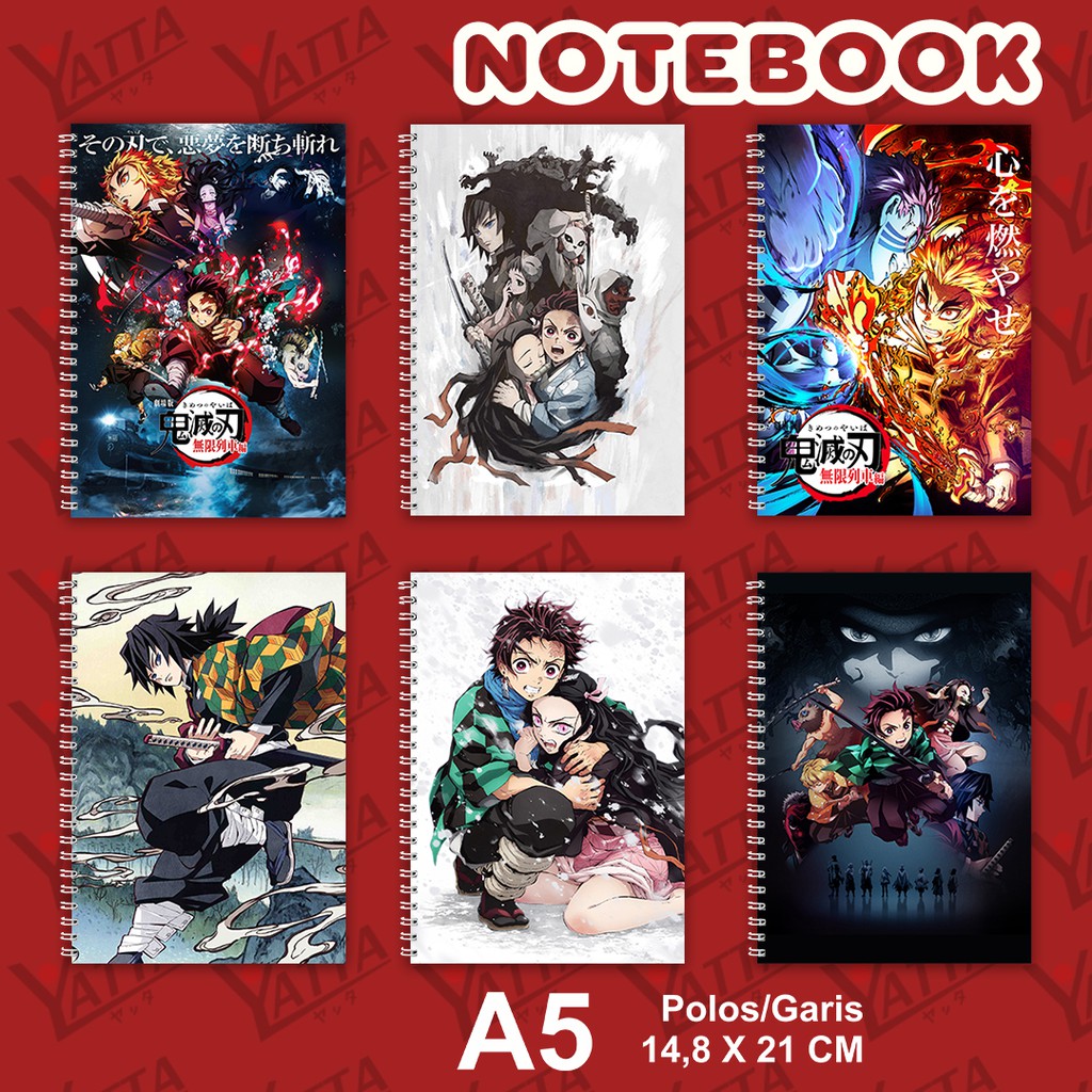 

Notebook Anime Ukuran A5 14,6 cm x 21 cm Demon Slayer Kimetsu no Yaiba YOTAKUSHOP