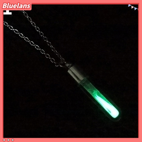 Kalung Rantai Dengan Liontin Botol Kaca Glow in The Dark Untuk Wanita