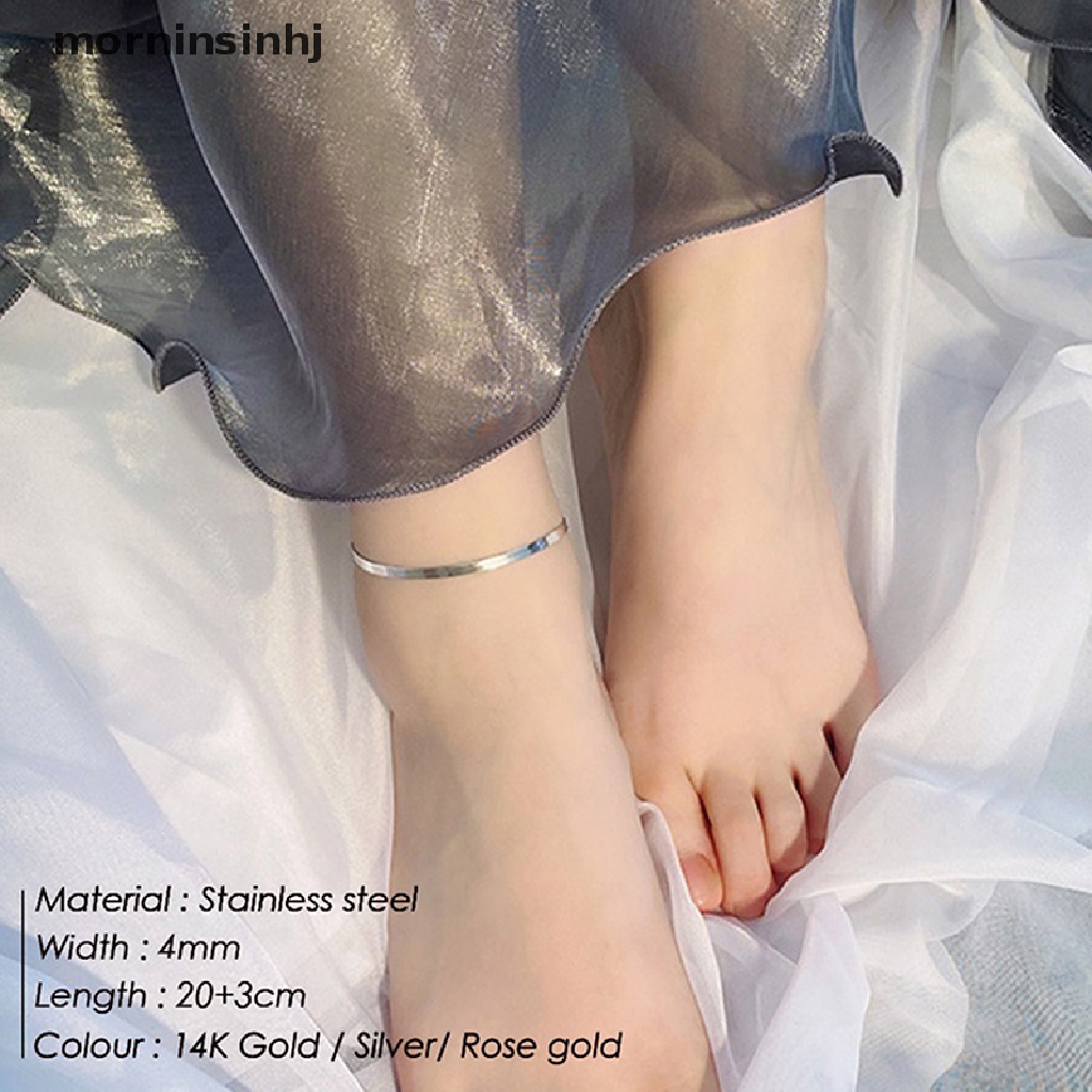 Gelang Kaki Rantai Ular Bahan Stainless Steel Untuk Pria / Wanita