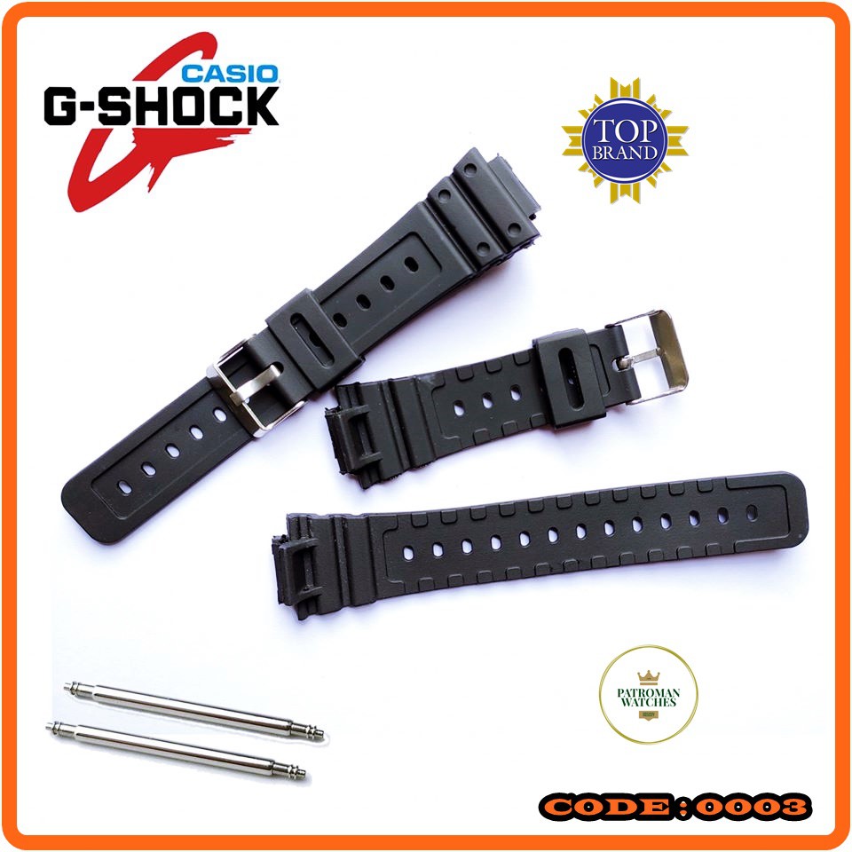 STRAP TALI JAM CASIO DW-5400 G-SHOCK DW-5400 DW 5400 DW5400 RUBBER STRAP KARET HITAM AFTERMARKET