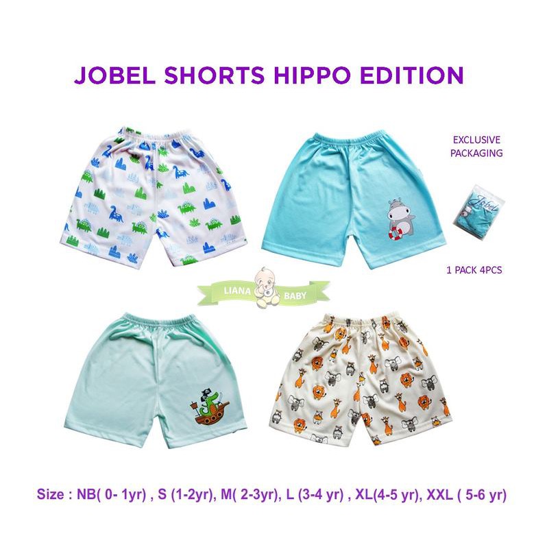 LEG15 CELANA PENDEK KAZEL JOBEL SHORTS HIPPO EDITION