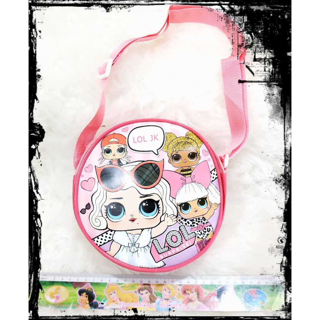 TK03 Tas Kulit/Kanvas Anak Bulat Besar Diameter 18cm