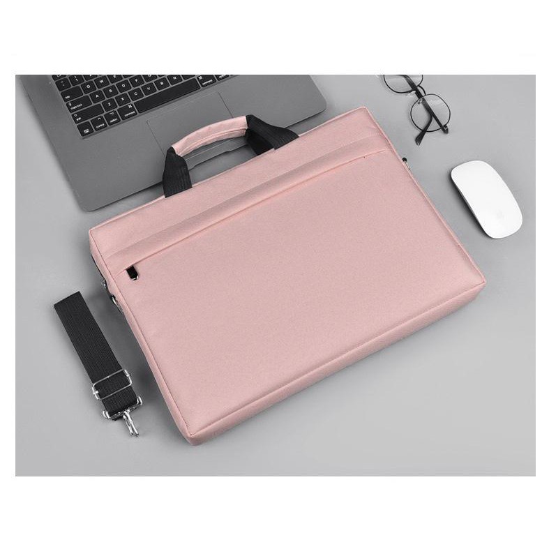 Tas Laptop Macbook Selempang Pink Nylon with Shoulder Strap Size 15.6 15 16 inch