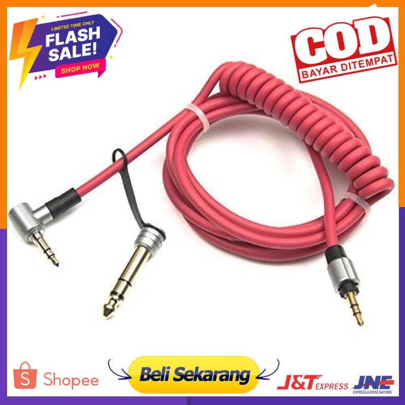 Kabel Aux Mobil 2 in 1 Audio Cable Pro Detox 3.5 and 6.5 mm Male to Male - AV141