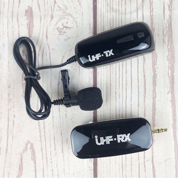 UHF Wireless Lavalier Lapel Microphone System Podcast Live Interview - HX-W002L - Black