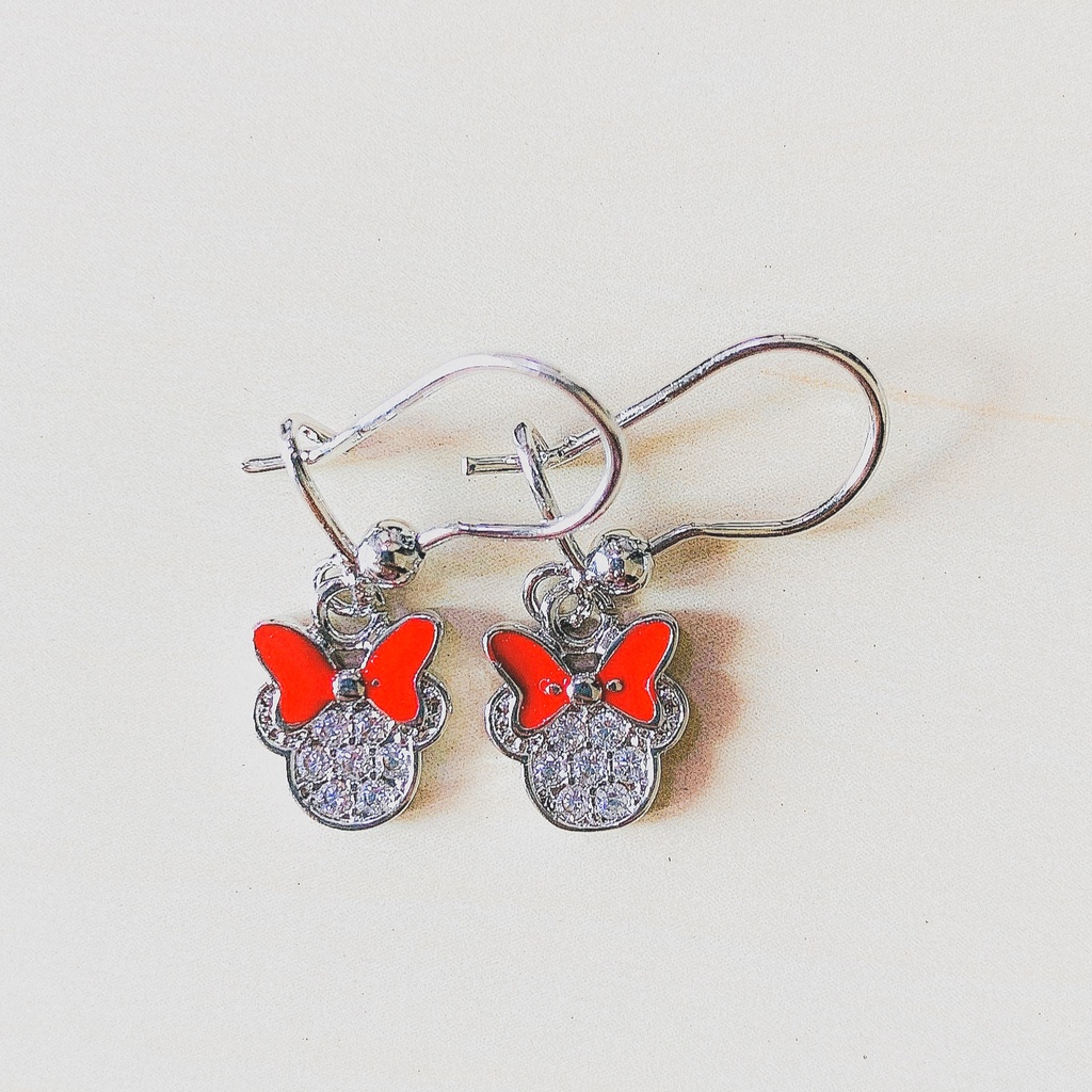 Anting Anak Mini Head Red Silver Xuping