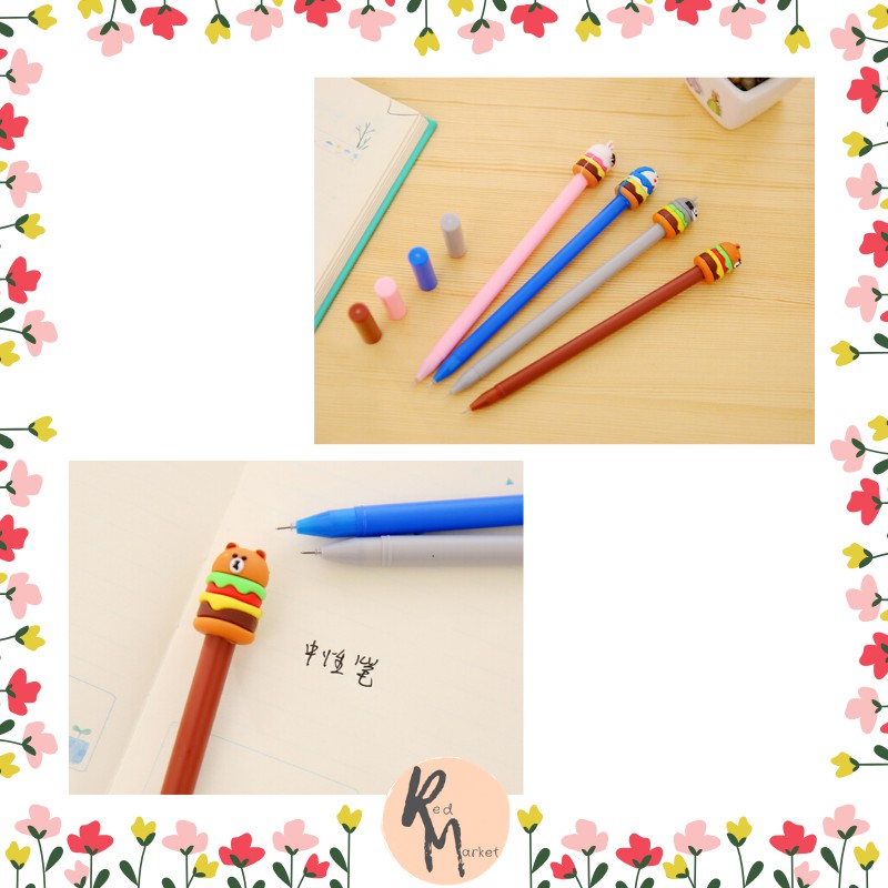 

RM442 COD Pena Motif Kartun Burger Tinta Hitam / Stationery / Alat Tulis Murah Produk Import