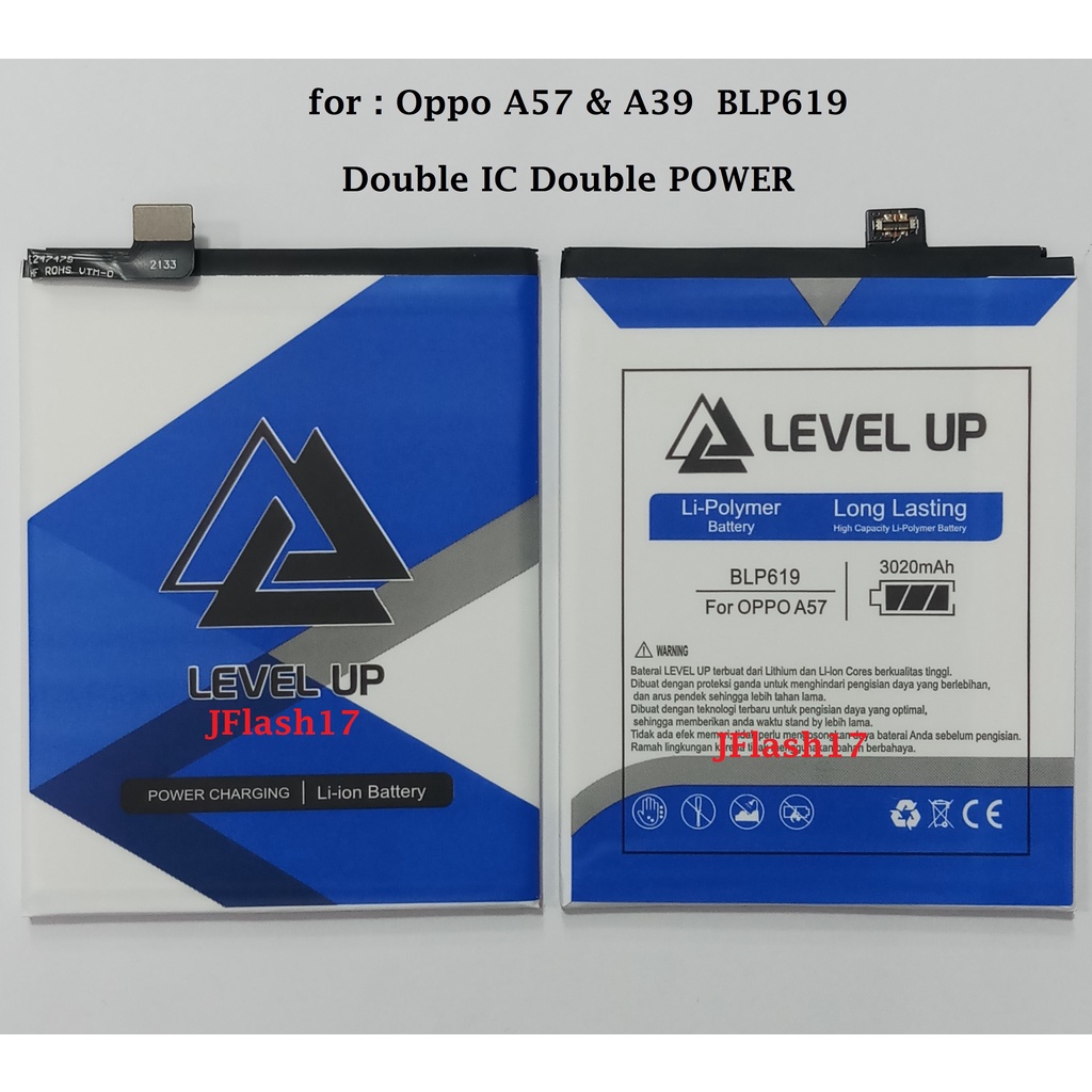 BATERAI OPPO A57 A39 BLP619 LEVEL UP DOUBLE IC DOUBLE POWER