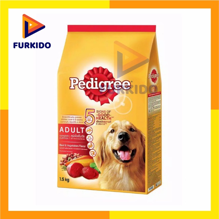 Pedigree Dog Adult Beef &amp; Vegetable 1,5 Kg / Makanan Kering Anjing