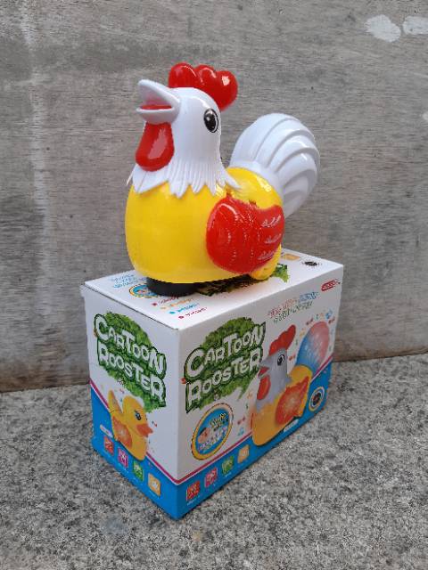 Mainan Ayam Cartoon Rooster Bump Go Batre - Hewan Anak Edukatif