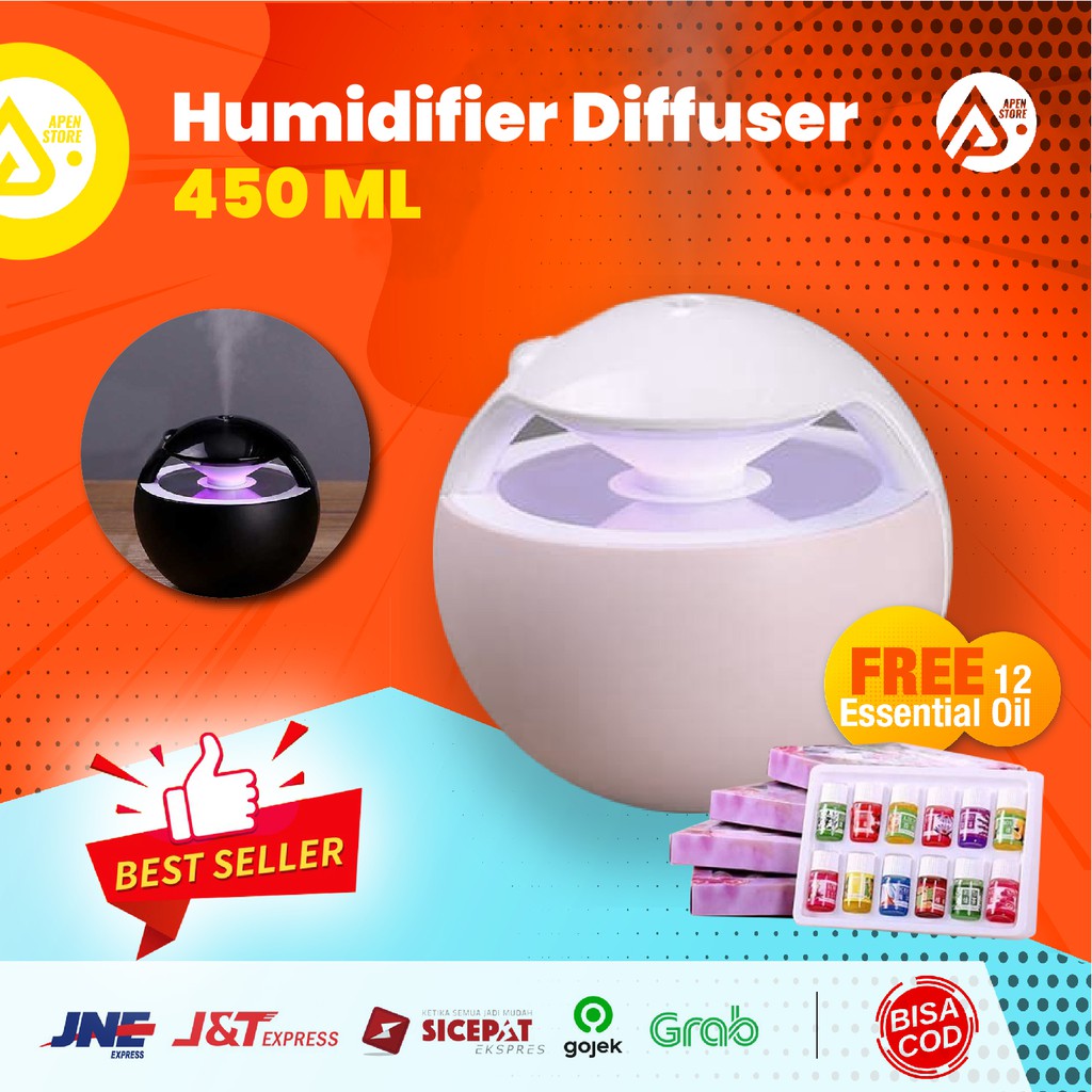 Humidifier 450ML Diffuser Pengharum Pewangi Ruangan Aromaterapi Difuser Disfuser Barang Unik - H009