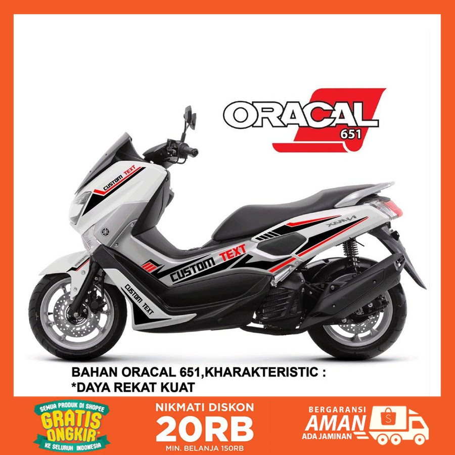 Jual Cutting Stiker Nmax Simple Sporty Custom 2 Warna Murah