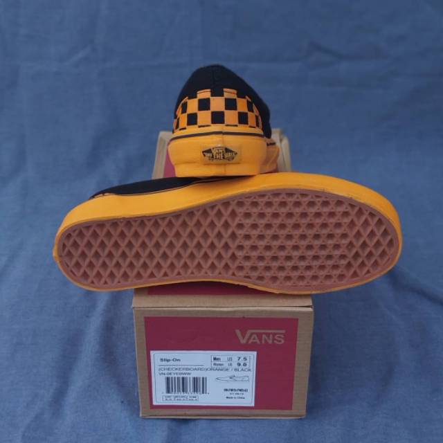 Vans Slip On Checkerboard Orange Black