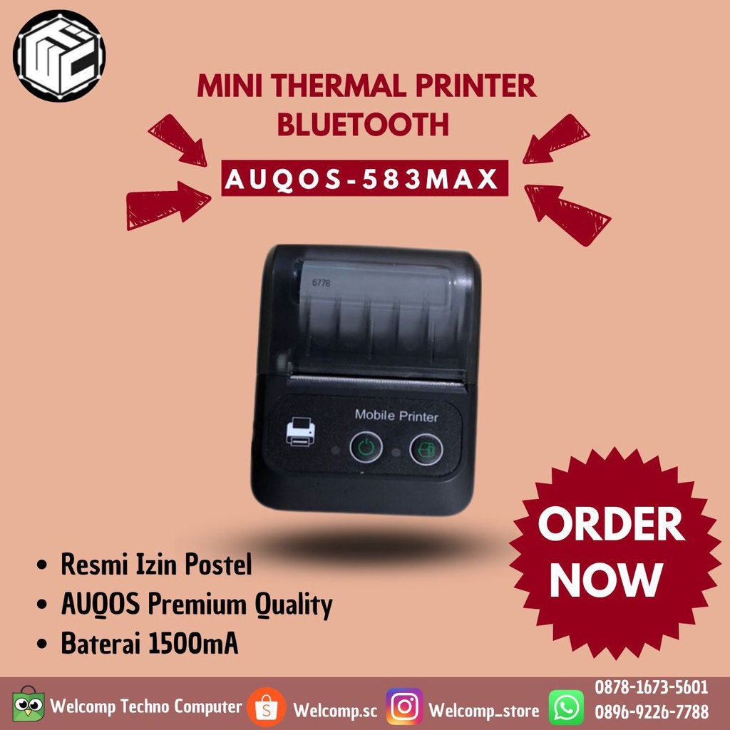 Printer Thermal Bluetooth AUQOZ 583 Max Original Bergaransi