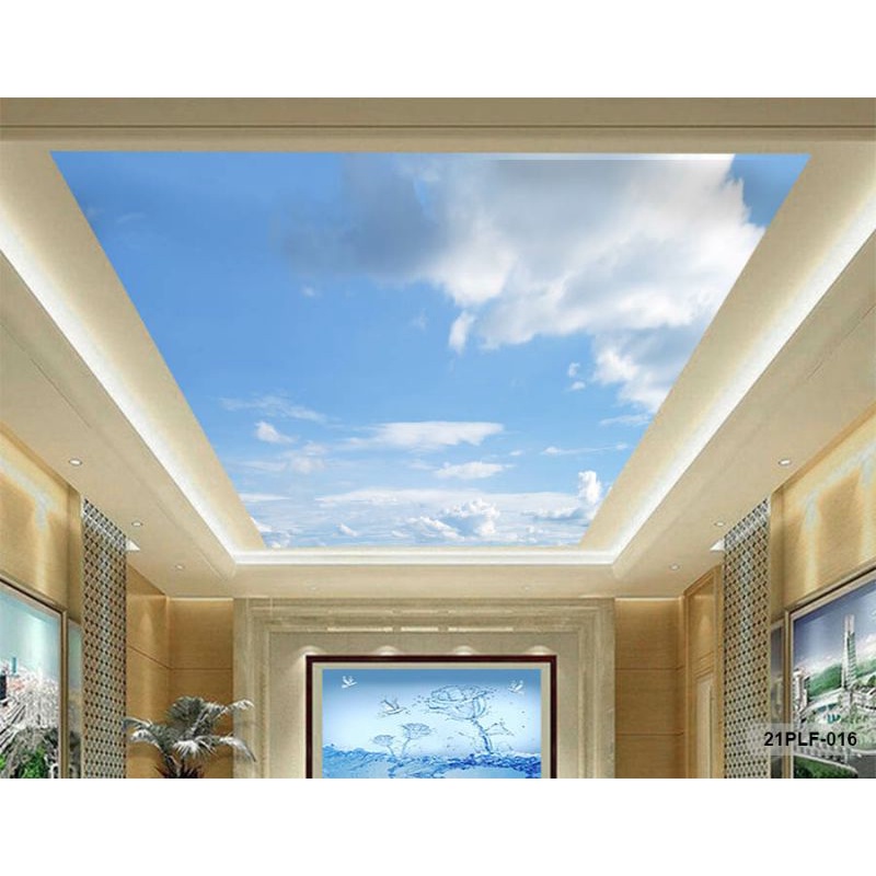 Wallpaper 3D Custom Plafon Langit Putih AwanBiru (21PLF-016)