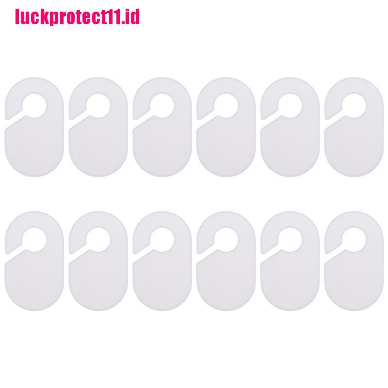 (LUCK11) 12pcs / Set Cincin Penanda Pakaian Bahan Plastik Warna Putih