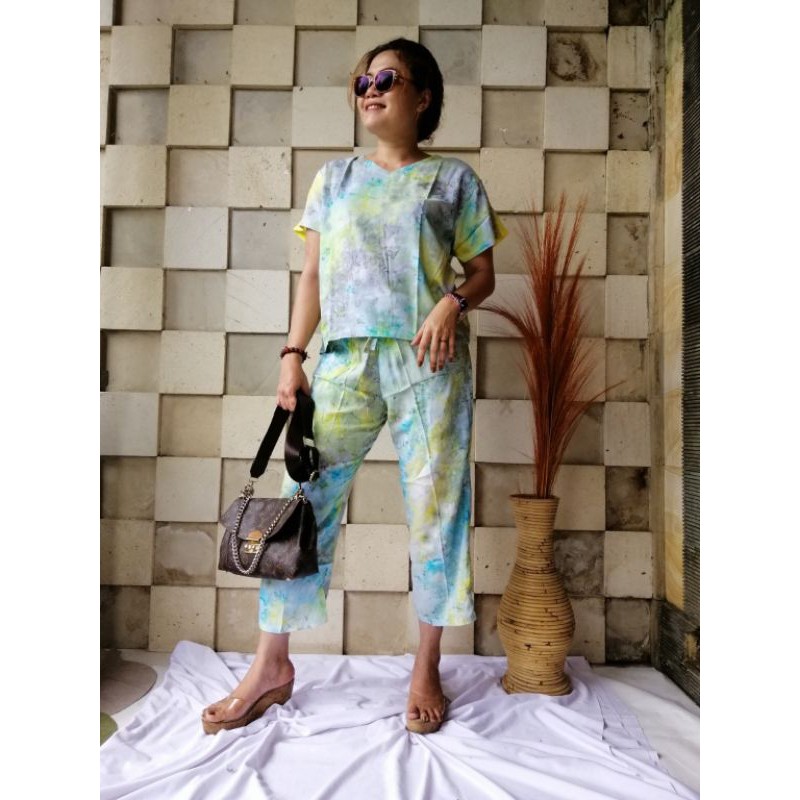 Set Denisha Tie Dye Rayon Adem dan Lembut Bali