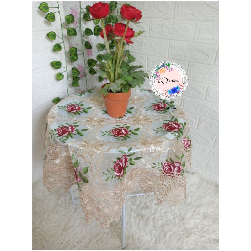 TAPLAK MEJA TAMU BULAT BETAWI ORGANDY MINIMALIS IMPORT / TAPLAK MEJA BULAT / TAPLAK MEJA TAMU BULAT