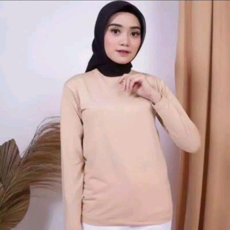 manset hijab manset kaos dalaman lengan panjang polos bahan rayon warna