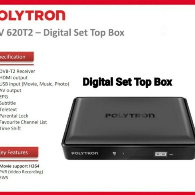 Polytron PDV-600 Set Top Box DVB T2 Receiver TV Digital Termurah