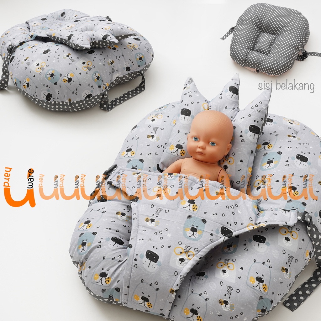 FREE BANTAL PEYANG!! SOFA KASUR BAYI DENGAN SABUK NEWBORN BABY LOUNGER