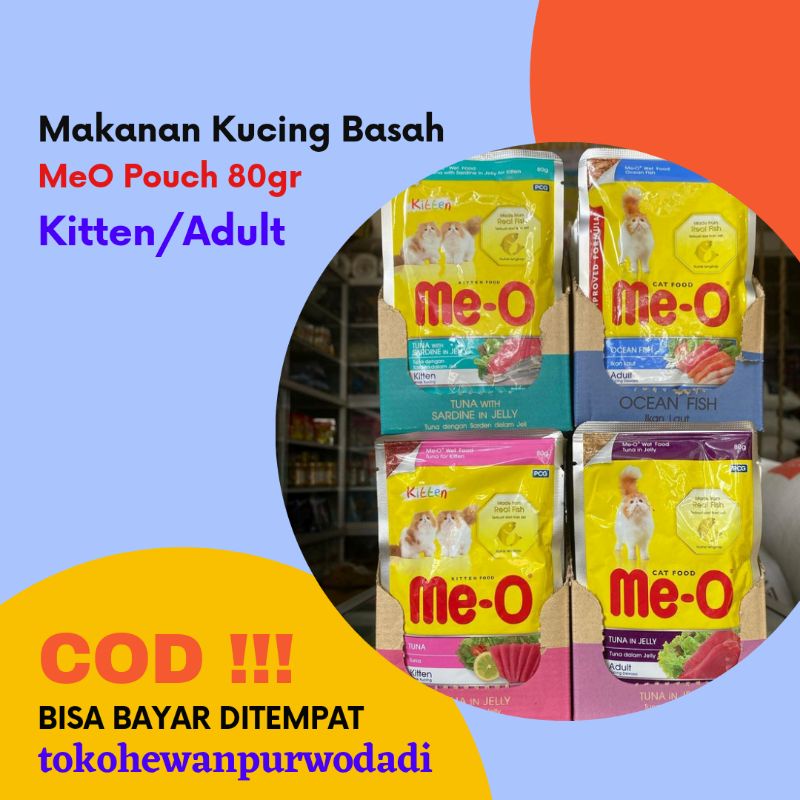 Meo Pouch kitten / Meo pouch adult / Makanan kucing basah / Meo pouch 80gr