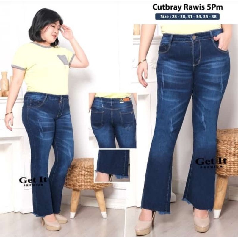 CELANA WANITA CUTBRAY/JEANS CUTBRAY RAWIS/CUTBRAY CAKAR RAWIS SIZE JUMBO