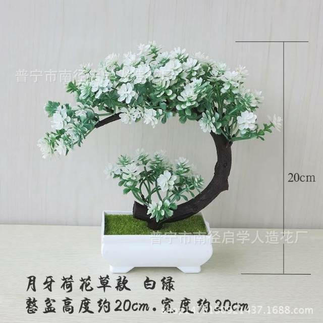 COD BUNGA PLASTIK BUNGA PAJANGAN IMITASI BUNGA ARTIFISIAL BUNGA BONSAI  TANAMAN HIAS PLASTIK BP8804-PUTIH