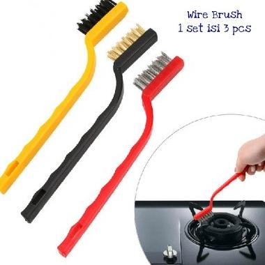 [Ready] Ad045 1 Set = 3 Sikat Kawat Tembaga Nylon Pembersih Kompor Wire Brush [D51B20G]