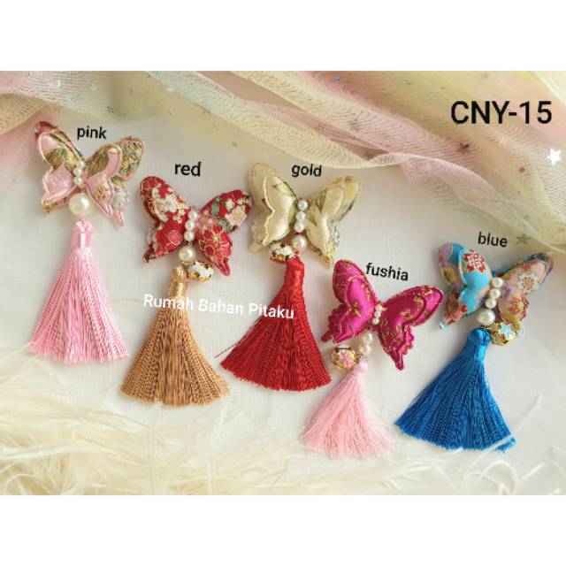 

(CNY-15) APLIKASI IMLEK/CNY TASSEL KUPU (TERSEDIA 2MCM = APLIKASI SJ & TERSEDIA JUGA YG SIAP PAKAI)