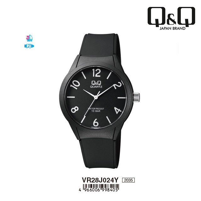 Q&Q QNQ QQ ORIGINAL ANALOG WATCH JAM TANGAN PRIA WANITA TALI KARET VR28 VR28J VR28J024Y