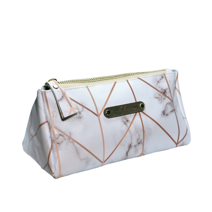 

alphaisme Triangle Pouch Tempat Pensil Kosmetik Marble Geo