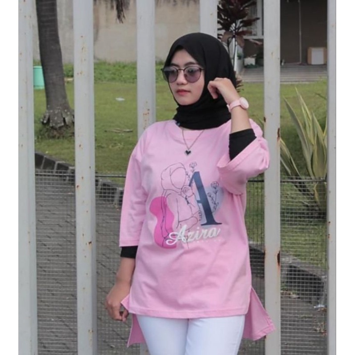 Kaos Oversize Material Cotton Combed 24s Atasan Wanita Pink // anggosae