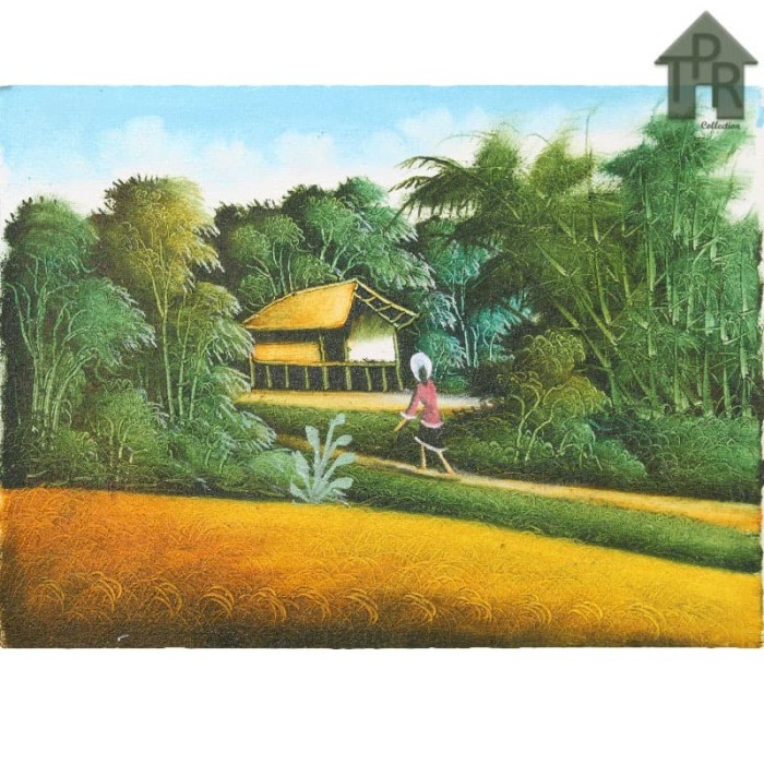 Lukisan Asli - Panen Raya Landscape Naturalist 40x30cm.