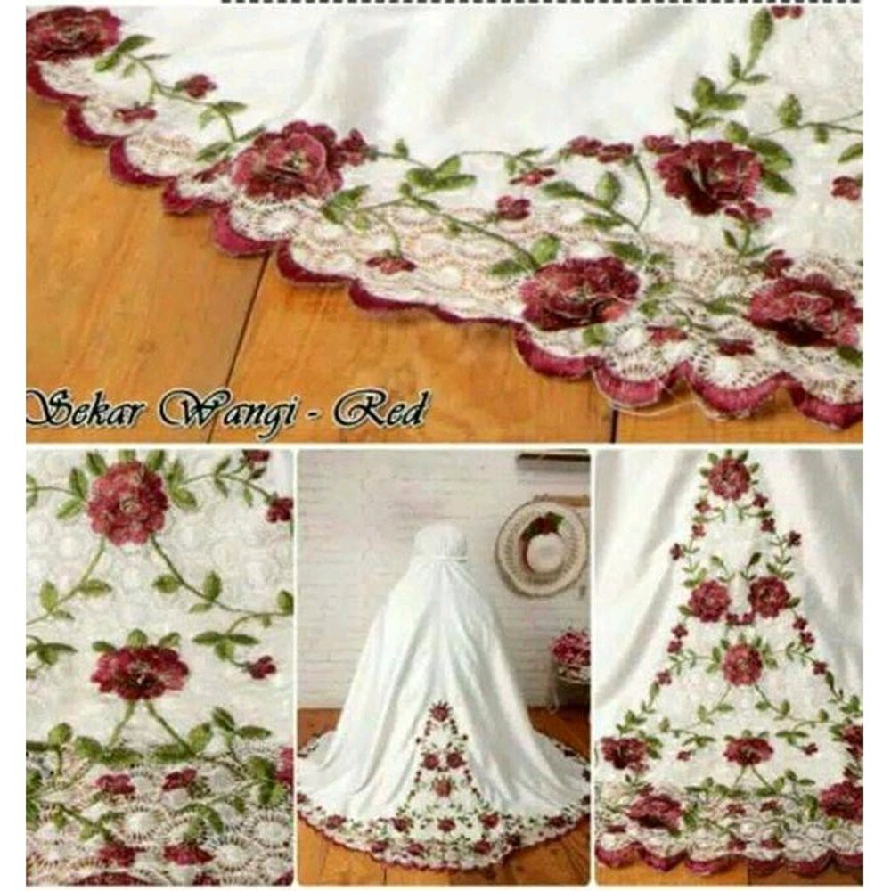 Berkualitas Mukena Sekar Wangi Velvet Bordir Warna Maron Biru Ungu Berkualitas
