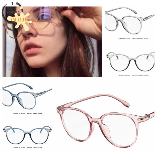 Kacamata Wanita Pria Frame Sunglasses Anti Radiasi Lensa Transparan-olo