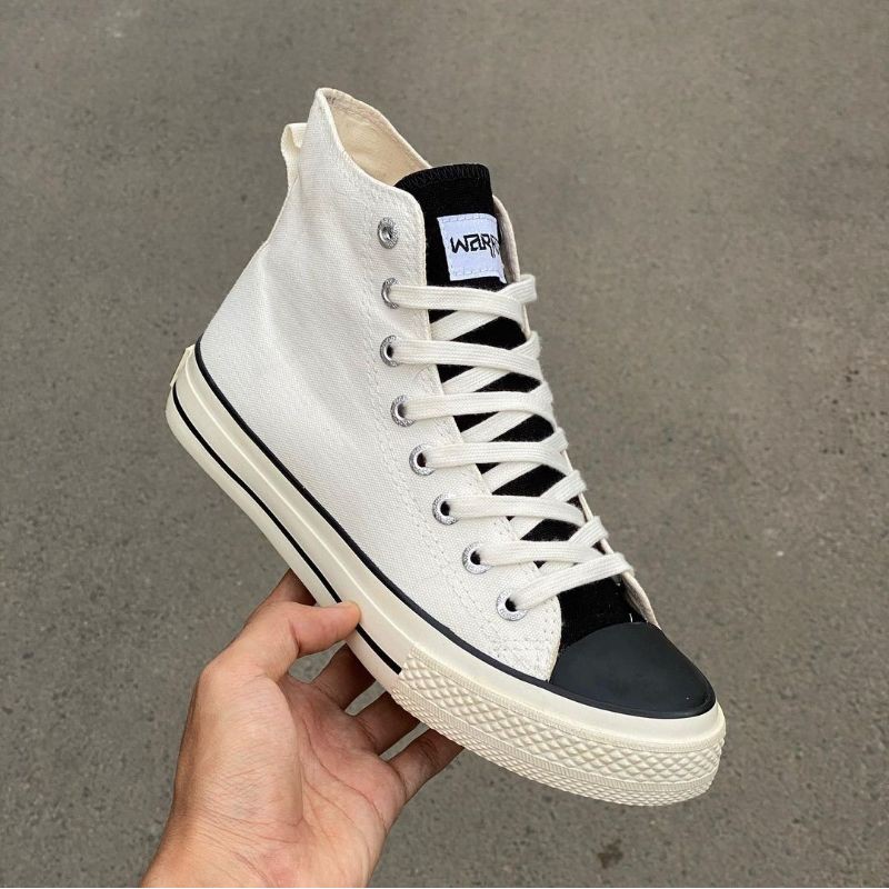 Warrior Poseidon Black White High - Sepatu Warior Original