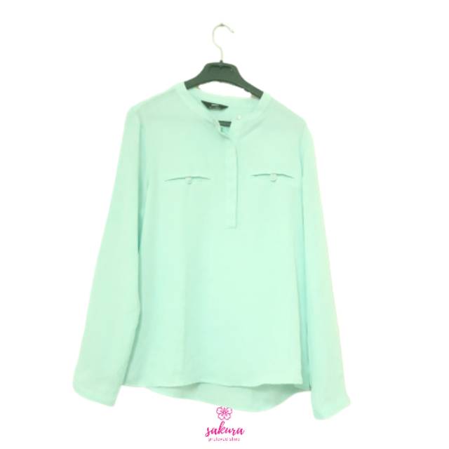 Max Blouse Original Branded Preloved Blus Kemeja Cewek Warna Hijau Mint Pastel Shopee Indonesia
