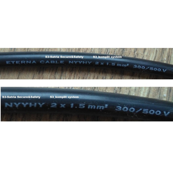 KABEL ETERNA 2X1.5 HITAM SERABUT NYMHY / KABEL LISTRIK ISI 2 (meteran)