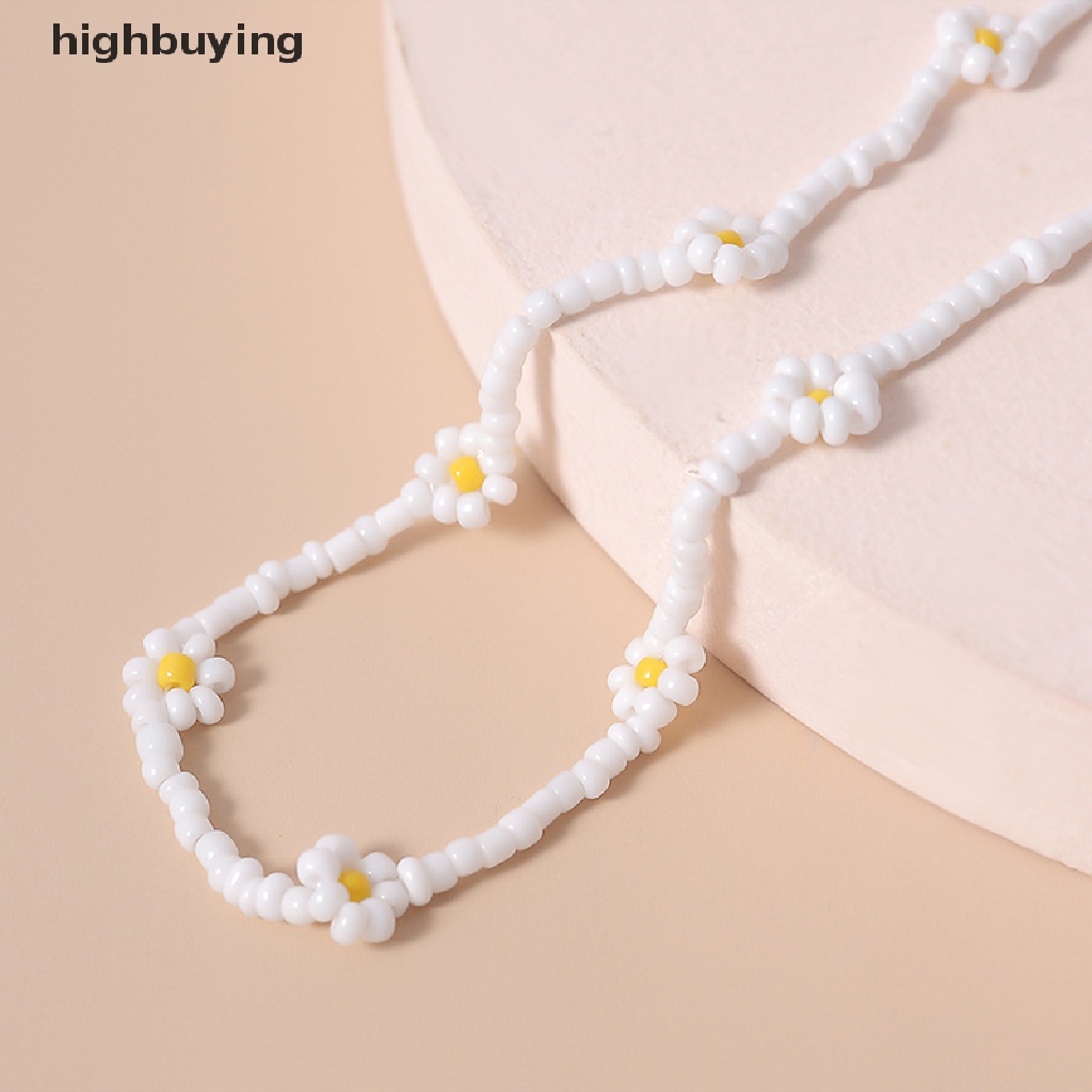 Hbid Kalung Choker Manik-Manik Bunga Daisy Handmade Gaya Bohemia Untuk Wanita